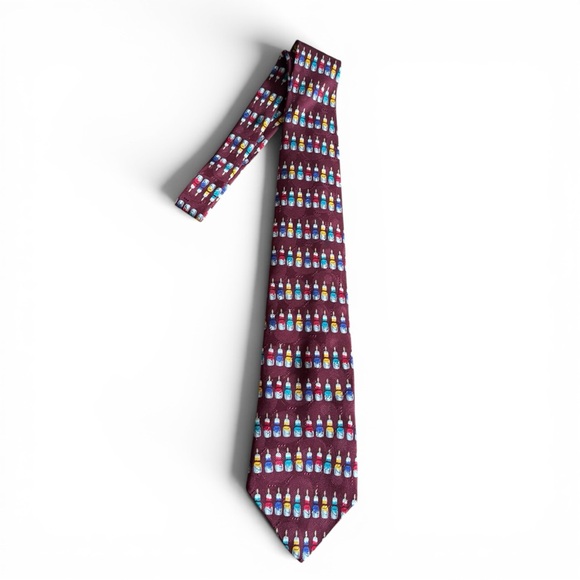 Joe Boxer Other - Vintage Joe Boxer "Wet Paint" Novelty Silk Necktie Burgundy Painter Artist